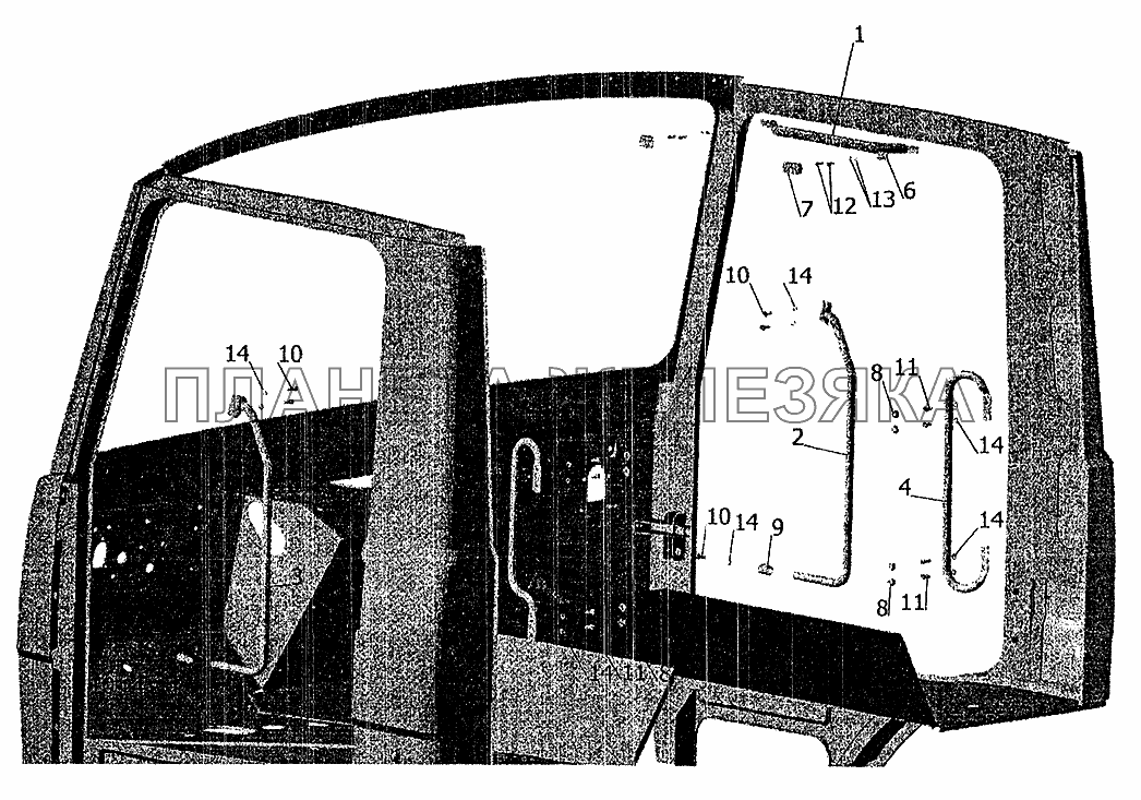Установка поручней в кабине МАЗ-6303 (2005)